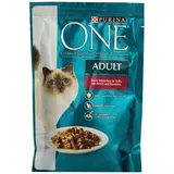 One Adult Katzenfutter mit Rind und Karotten, 12er Pack (12 x 85 g)