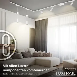 Briloner Luxtrail LED Tracklight, Warmweiß, Schwenkbar, Zubehör, LED Spot, Spotlight, Deckenspot, Lampen, Deckenlampe, Deckenleuchte, 130mm, Weiß