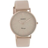 Oozoo Damen Armbanduhr Vintage Series Analog Leder beige rosa D2UOC20166 - beige