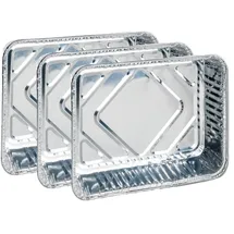 Quickpack Haushalt + Hygiene Gmbh Auflaufform Backform Ofenform Gratinform Aluminium rechteckig 3er Set Silber