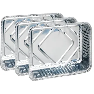 Quickpack Haushalt + Hygiene Gmbh Auflaufform Backform Ofenform Gratinform Aluminium rechteckig 3er Set Silber