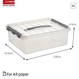 SUNWARE Q-Line Aufbewahrungsbox 40 x 30 x 11 cm 6-tlg. transparent/silber