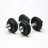 POWER-XTREME 2x10kg Kurzhanteln I Gusseisen I 30mm I 2x Kurzhantelstange 350mm I Hantelscheiben: 4x 1,25kg & 4x 2,5kg I Griff gerändelt I Hantelset I Kurzhantel 2er Set