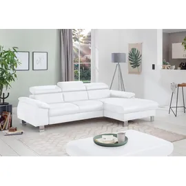 Cotta Ecksofa "Komaris L-Form, B: 244 cm", weiß, B:244cm H:72cm T:166cm, Microfaser PRIMABELLE (100% Polyester);Kunstleder SOFTLUX(100%Polyurethan);Feinstruktur (100% Polyester);Kunstleder SOFTLUX/Struktur (100%Polyurethan, 90%Polyester, 10% Polyacryl), Sofas,