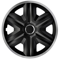 NRM Radkappen Fast Lux, 16 in Zoll, (4-St) Radzierblenden 16" schwarz|silberfarben