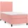 vidaXL Boxspringbett mit Matratze Rosa 100x200 cm Samt
