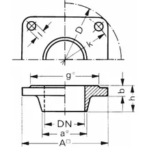 Buderus Vorschweißflansch 50x57, vierkant 110 - 5430746