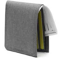 AfitLulu Geldbörse Herren Leinwand Portemonnaie Herren mit Multi Slot und ID Fenster, Portmonee Herren Slim Brieftasche Herren Ultradünn Geldbeutel Herren für Karten Fotos Münze (Grau, S)