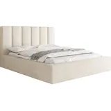 WFL GROUP Polsterbett, Creme, Holz, 140x200 cm, Schlafzimmer, Betten, Polsterbetten