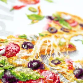 Magic needle Zweigart Edition, Kreuzstich Set Pizza Zählmuster, 23x27cm