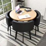 OCAZI esstisch,Rundes Esstisch-Set,Küchen-Esstisch-Set,Schlichter Kleiner runder Tisch,Runder Konferenztisch,rundes modernes Esstisch-Set,Tisch- und Stuhl-Set - #25-80 * 75cm/31.5 * 29.5in(WxH)