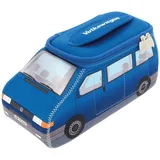 BRISA VW Collection - Volkswagen Neopren Universal-Schmink-Kosmetik-Kultur-Reise-Apotheke-Tasche-Beutel im T4 Bus Design (Groß) (Blau)