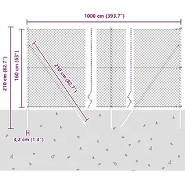 vidaXL Zaunpfosten 10 x 160 cm Grün/Stahl