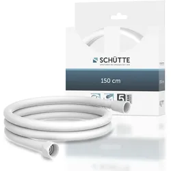Brauseschlauch SCHÜTTE, weiß (weiß matt), L:1,5m, PVC, Schläuche, 150 cm, inkl. Wasserspardichtung - bis 50% Wasserersparnis