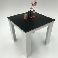 Möbel SD Esstisch Schwarz Melamin - Weiß 80x80cm Germany