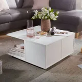 FineBuy Couchtisch 70x70cm Wohnzimmertisch Sofatisch Tisch mit 2 Schubladen