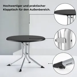 Kettler Klapptisch Ø 70 x 74 cm Silber/Anthrazit