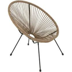 SVITA BALI Balkon Möbel Set Lounge Garnitur Relax Egg-Chair Flecht-Design Braun
