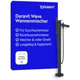 Duravit Wave Einhebel-Wannenmischer bodenstehend, Schwarz matt