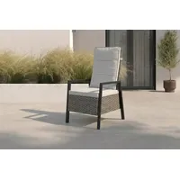 OUTFLEXX Louvra Select Design-Diningsessel, natur/anthrazit, Polyrattan, 59 x 72 x 111 cm, Rücken stufenlos verstellbar