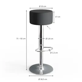 Vicco Barhocker 2er Set 33 x 92 cm Schwarz