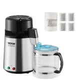 Wasser-destilliergerät Destilliergerät, 4 L Gereinigtes Wasser Reiniger Filter, 750 W Destilliertes Wasser Maker, Edelstahl Innenraum Destilliergerät Wasser Silber Haushalt 1 Lwasser Pro Std.