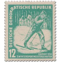 Briefmarken 3. Wintersportmeisterschaften Oberhof 1952, Michel-Nr. 298-299, postfrisch