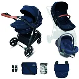 BabyGO Halime 3 in 1 blue Gestell black