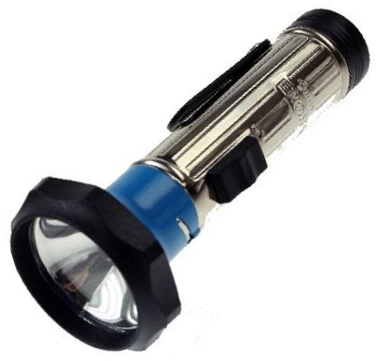 klassische Metall Stabtaschenlampe 149 x 60mm mit Glühbirne, für 2 Stück Baby LR14 Batterien, farblich sortiert