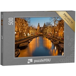 puzzleYOU Puzzle Weihnachtszeit in Amsterdam, 500 Puzzleteile, puzzleYOU-Kollektionen Holland, Amsterdam