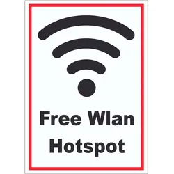 Free Wlan Hotspot Aufkleber A2 (420x594mm)