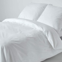 Homescapes 3-teiliges Perkal-Bettwäsche-Set weiß aus 100% ägyptischer Baumwolle, 1 Bettbezug 240x220 cm & 2 Kissenbezüge 80x80 cm
