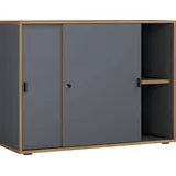 VCM Holz Büroschrank Ordner Aktenschrank Büromöbel Schrank Salia 2-fach 100 cm Schiebetüren