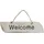 Mendler Wandschild Welcome, Dekoschild Holzschild, Shabby-Look 10x43x1cm ~ weiß