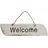 Mendler Wandschild Welcome, Dekoschild Holzschild, Shabby-Look 10x43x1cm ~ weiß