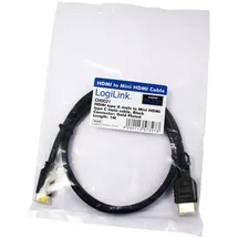 Logilink HDMI Anschlusskabel HDMI-A Stecker HDMI-Mini-C Stecker 100 m Schwarz