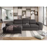 sit&more Ecksofa Cabrio L-Form, B: 295 cm, mit Sitztiefen-, Arm- & Kopfteilverstellung, 2 Nierenkissen, Federkern, optional Bettfunktion und Stauraum grau