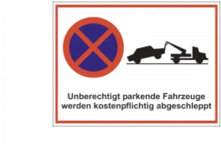 Kombiparkplatzschild mit Text und Symbolen