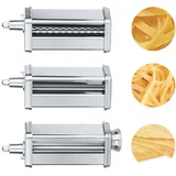 h.koenig Zubehör KM3 Nudelmaschine für professionelle Knetmaschine KM120/KM124/KM126/KM128 Edelstahl