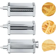 h.koenig Zubehör KM3 Nudelmaschine für professionelle Knetmaschine KM120/KM124/KM126/KM128 Edelstahl