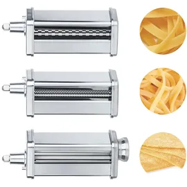 h.koenig Zubehör KM3 Nudelmaschine für professionelle Knetmaschine KM120/KM124/KM126/KM128 Edelstahl