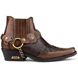 TruClothing.com Herrenstiefel Echtleder Braun Schwarz Krokodil Muster Cowboy Western Design - 45 EU