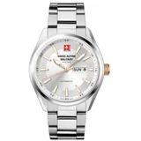 swiss alpine military by Grovana Herrenuhr mit Edelstahlband ETA 2836-2 Automatik Saphirglas 10 ATM DayDate 7090.2128SAM