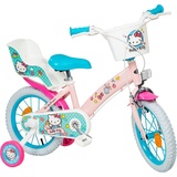 Toimsa Kinderfahrräder Mädchen Hello Kitty 14 Zoll 23,5 cm Mädchen Trommelbremse Hellrosa - Hellrosa