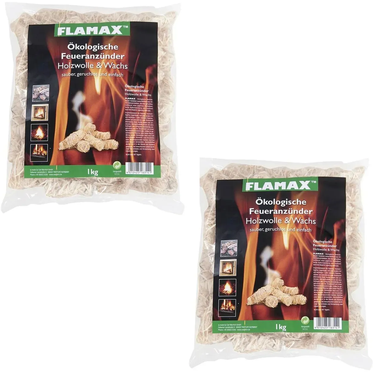 2 kg Flamax Anzünder Holzwolle Ökoanzünder