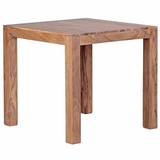 KADIMA DESIGN Esstisch Massivholz Tisch, Handgefertigt, Sheesham/Akazie - Hell/Dunkel Holz, Klarlack-Versiegelung, Massive 8x8 cm Tischbeine, Naturmaserung beige Quadratisch | 80 cm x 76 cm x 80 cm