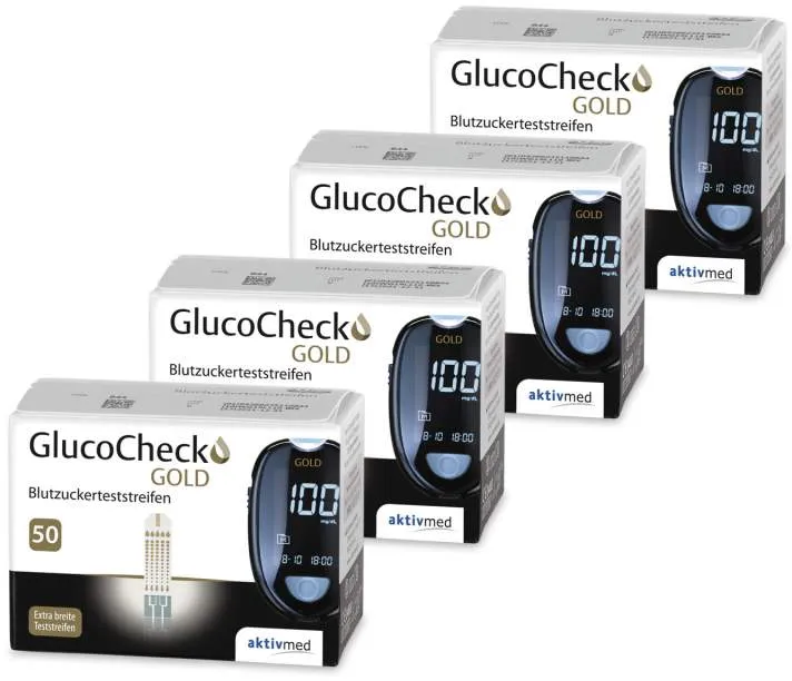 GlucoCheck Gold Blutzuckerteststreifen 4x50 St