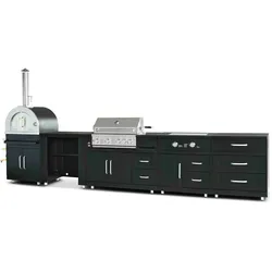 Oviala Business Outdoor-Küche, 5 Elemente und 3 Kochmodule