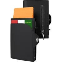 Pago-POP Slim Wallet | Geldbeutel Herren, Wallets for Men, Kartenetui Herren, Smart Wallet Herren, Cardholder Herren, Slim Wallet mit Münzfach, Geldbörse Herren Klein, Karten Portemonnaie, Schwarz