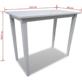 vidaXL Bartisch 60 x 75 cm Weiß